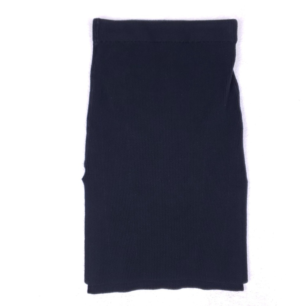 Abercrombie & Fitch Black Ribbed Side Slit Midi Skirt M Black - Picture 1 of 11